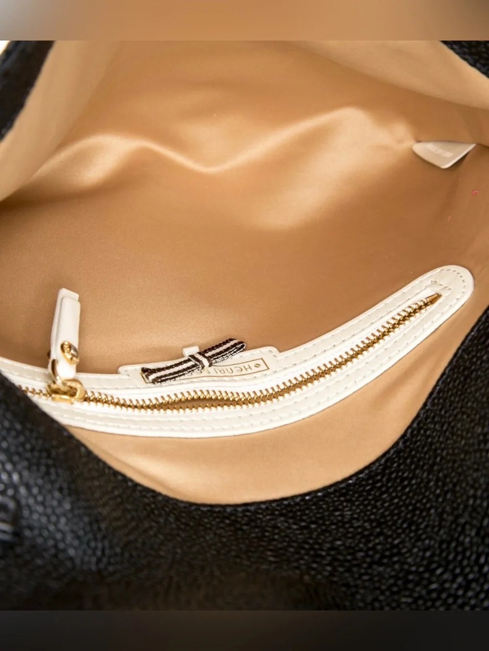 Rare Henri Bendel Black Studded Envelope Clutch w/ Gold Accents & Dustbag! NWOT